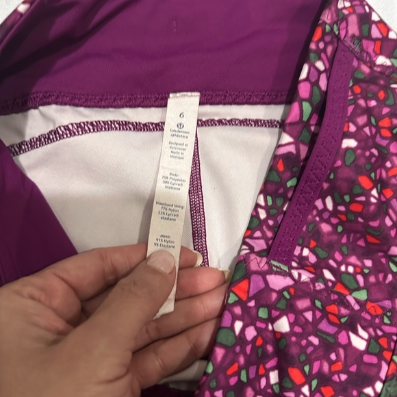 Lululemon Crop Leggings Pink Purple - Picture 6 of 9